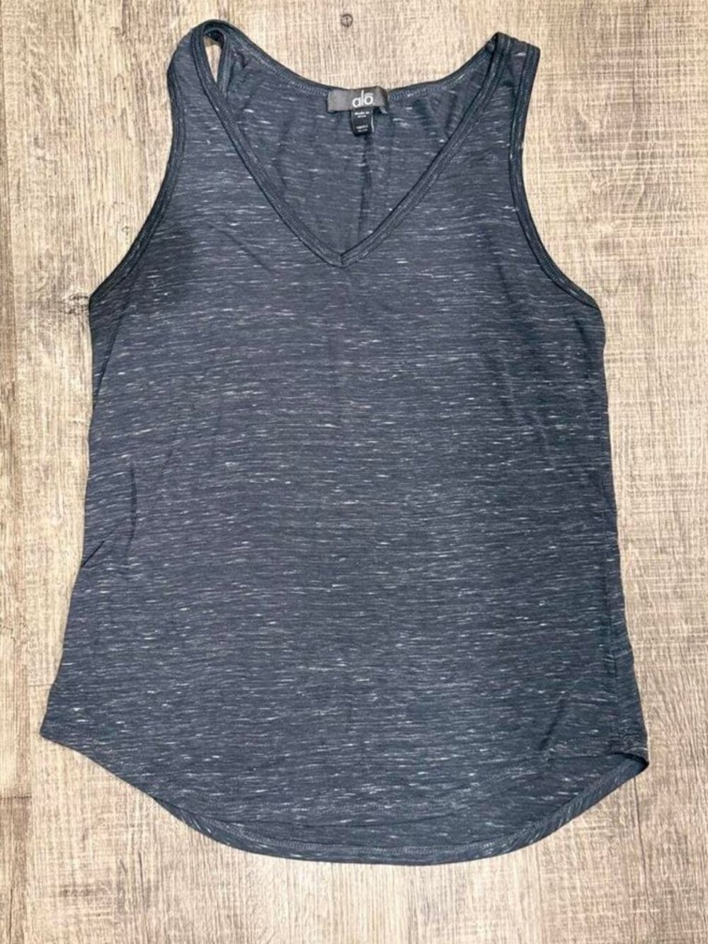 Alo Yoga Tank Top Women's Small Gray Heathered V-Neck Sleeveless Activewear